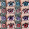 1 Pair Cosplay Contact Lenses for Halloween Cosplay Purple Lenses 1Year Fashion Color Beauty Lenses