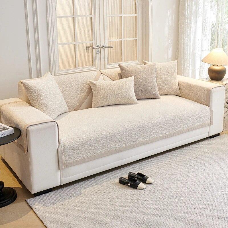 Luxury Jacquard Chenille Sofa Cover Sectional Universal for All Seasons Sofa Cover Non Slip Couch Cover Furniture Protector Mat