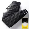 Autumn Winter Down Pants Elastic Waist Drawstring Solid Color Thickened Warm Pants Windproof Snow Warm Cotton Pants