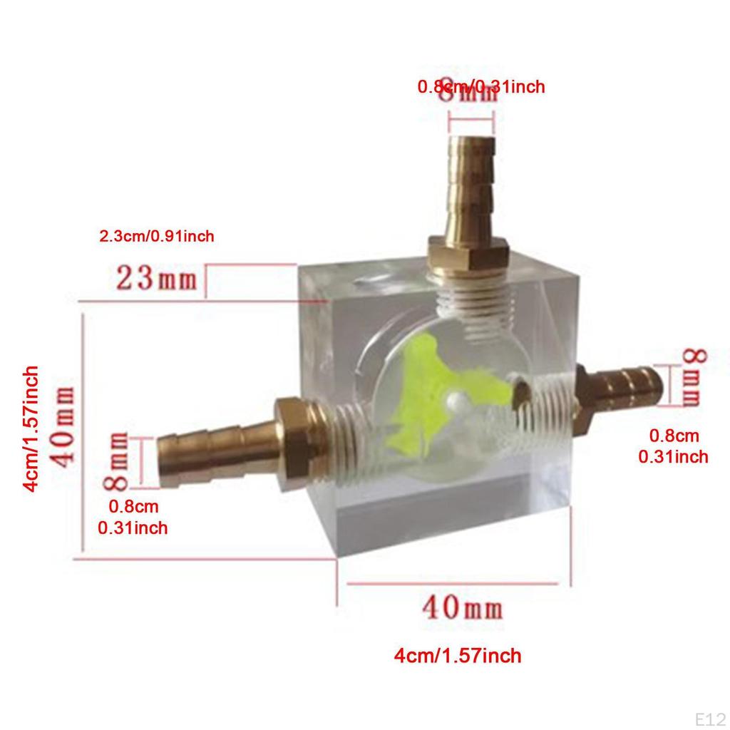 8mm Water Flow Indicator Meter Acrylic Office Measuring Tool Liquid Cool Cooling System