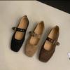 Flat-bottomed Square-headed Mary Jane Single Shoes Women's Shoes Early Autumn New Soft-soled Spring and Autumn Versatile Doudou Shoes