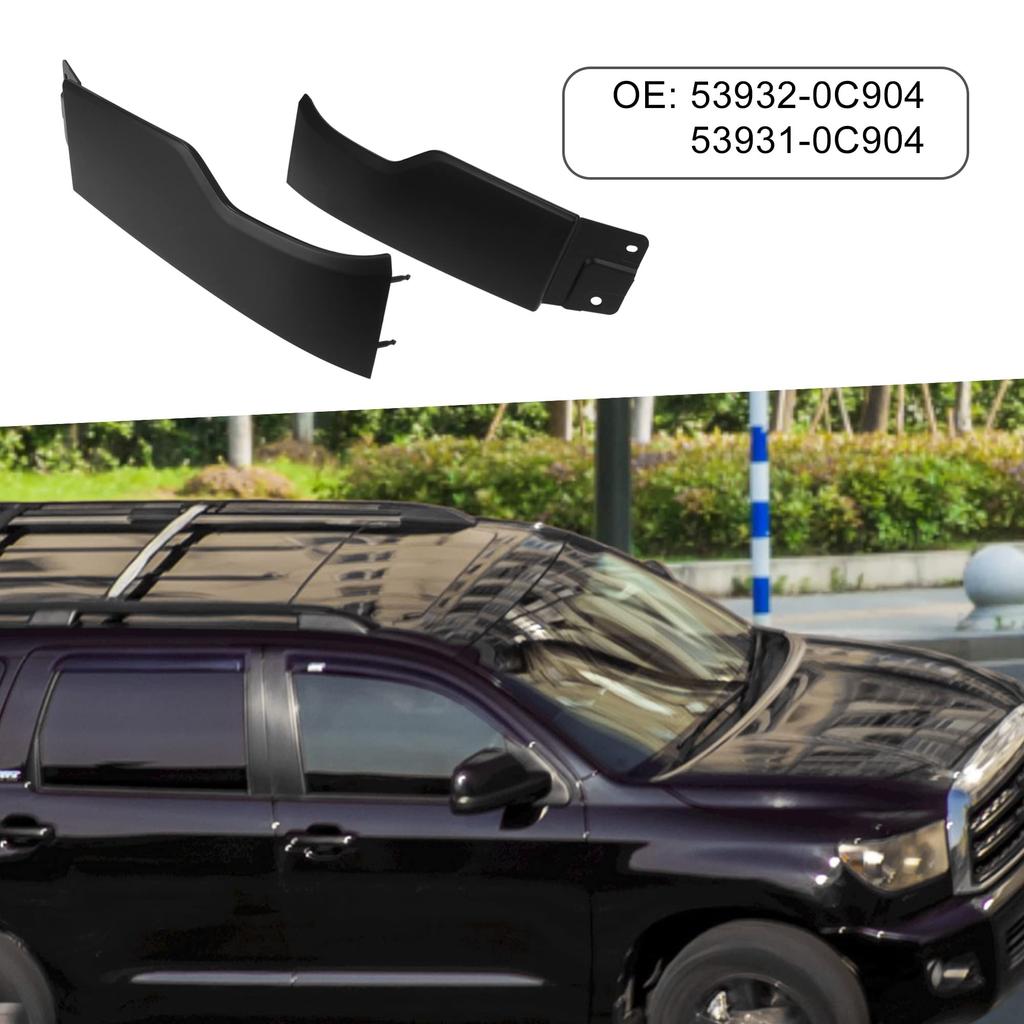 ABSOPRO Lower Headlight Extensions Fender Extension Panels for Toyota Sequoia Black ABS Plastic (Front) 53932-0C904 53931-0C904, 2009-2018,