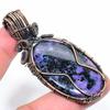 Natural Russian Charoite Gemstone Copper Wire Wrap Gift Pendant 2.68" v0G06
