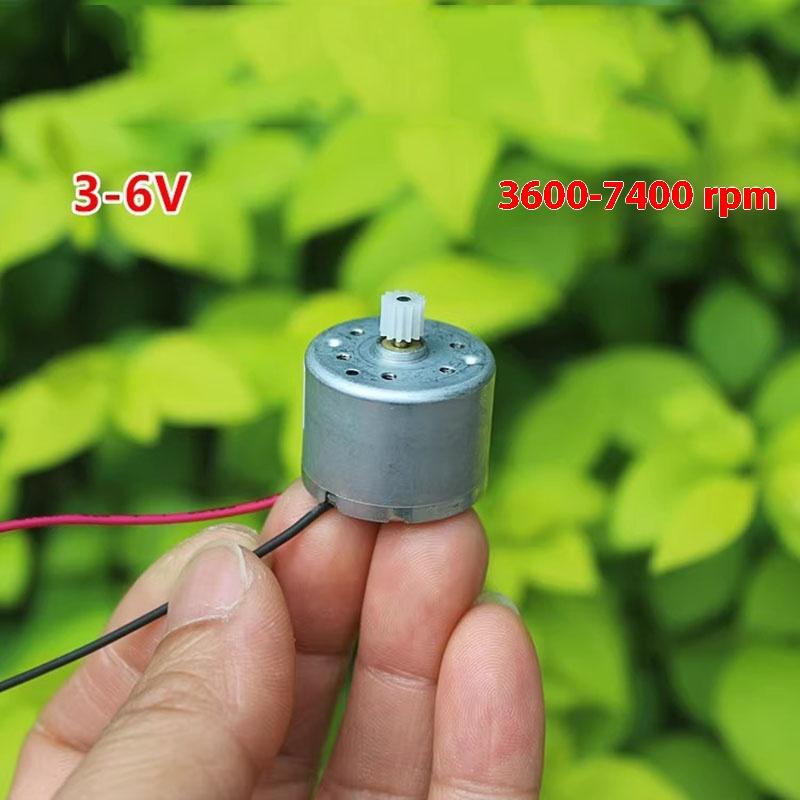 1 Piece Dc 3V 5V 6V 7400Rpm Mini 320 Motor Micro 24Mm Round Spindle Motor 12T Plastic Gear Diy Solar Power Fan Hobby Toy Model