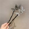 Crystal Handmade Butterfly Hair Clip Elegant Bud Hairpin Butterfly Shape Hairpins Bun Maker