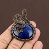 Natural Lapis Lazuli Gemstone Handmade Copper Wire Wrap Pendant 2.21" h4H30