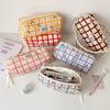 Checkered Cartoon Cherry Korean Pencil Bag Cosmetics Storage Stationery Storage Bag  Student