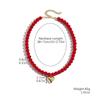 Necklace for Women Ins Style Modern Red Peach Heart Necklace Light Luxury Retro Heart Necklace Female Hundred with High Class Sense Elegant Necklace