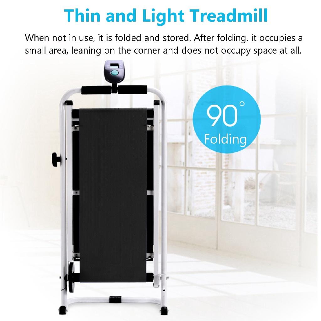 Mini Foldable Treadmill LED Display Jog Space Walk Machine No Floor Space Easy To Move Aerobic Sport Fitness Equipment Yc-p007