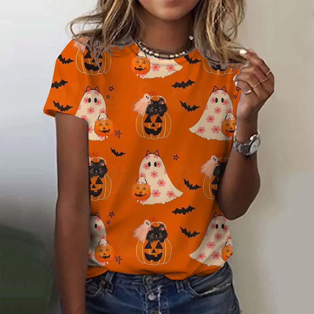 Женская футболка с милой тыквенной головой и 3D-принтом, футболка большого размера, летняя новая модная женская одежда Y2k, женские топы, футболки