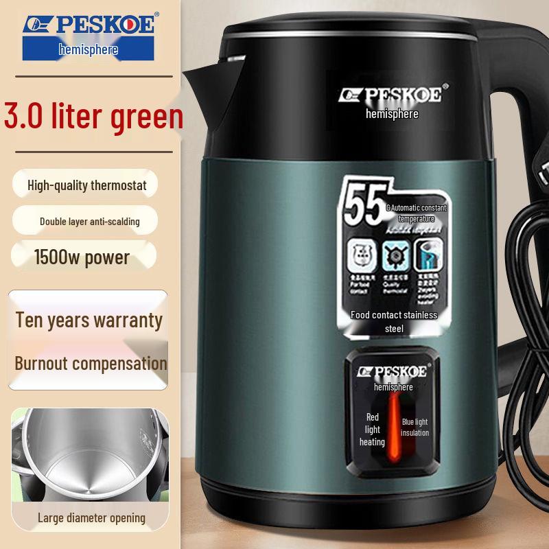 3.0L Electric Kettle: Large Capacity, Auto Temperature, Durable, Ideal for Dorms and Homes
