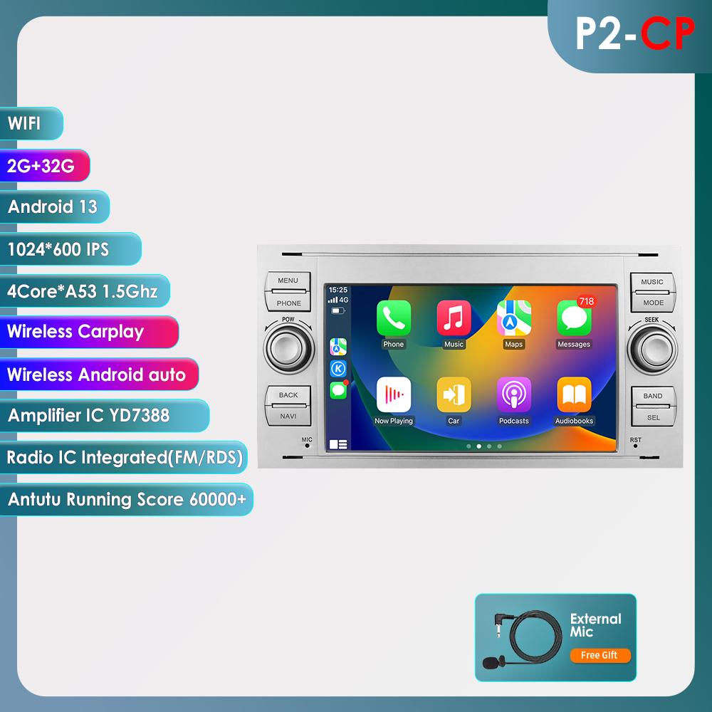 Car Radio Hizpo 2din 7''Android AutoRadio GPS for Ford Mondeo S-max Focus C-MAX Galaxy Fiesta Transit Fusion Connect Kuga Multimedia Navi Carplay Auto