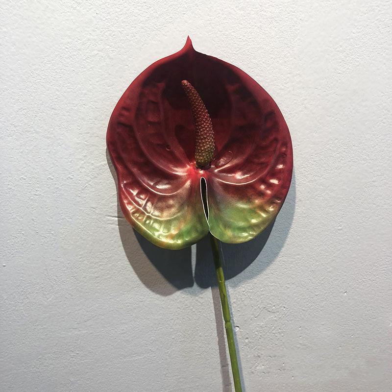 57CM Plastic Fake Single Stem Anthurium Artificial Flowers Artificial Anthurium