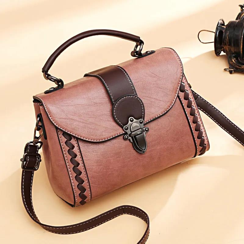 Women PU HandBag Women Single Shoulder Bags Casual Small Square Bag Leather Stitching Soft Messenger Bag