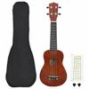 VidaXL Soprano Ukulele Set with Bag for Children Dark Wood 21"