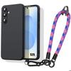 Case for Samsung Galaxy S25, Liquid Silicone Protection with Detachable Tricolor Lanyard