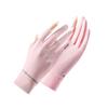 Spring and Summer Sun Protection Gloves for Women, Outdoor Cycling and Driving, Anti-UV Ice Silk Leaking Two-finger Cooling Full-finger Gloves
