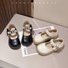 Girls' Small Leather Shoes 2025 Spring New Little Girl Versatile Single Shoes Medium and Small Children's Casual Single Shoes Soft-soled Bow
