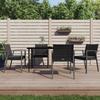 VidaXL Garden Chairs and Cushions Set of 4 Black 56.5x57x83 Cm Rattan 3187079