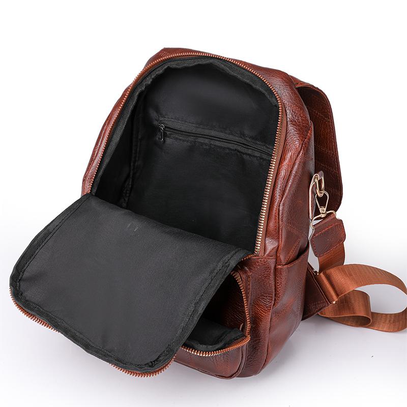 Backpack Women's Bag Fashion Large Capacity Retro Soft Leather Women's Backpack