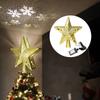 Christmas Star Tree Topper Lighted with LED Snowflake Projector Lights