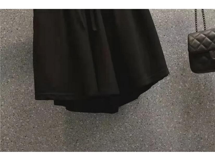 Plus Size Women's Loose Fit Summer Sports Set - Irregular T-Shirt & Wide-Leg Shorts