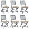 Day and Night - Day and Night Folding Garden Chairs 6 Units Cushions Solid Acacia Wood