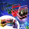 Portable Foldable Plastic Beer Rack Durable Cup Organizer Wine Rack Beer Bottle Holder Beverage Basket Reusable Cocktail Rack