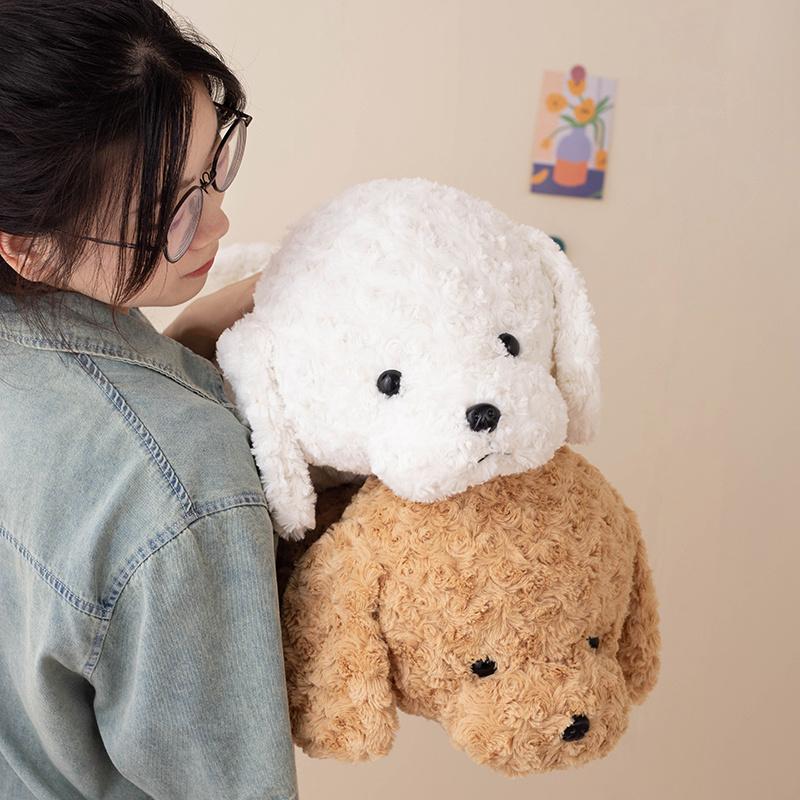 42cm-118cm Simulation Huge High Quality Soft Teddy Dog Plush Doll Pillow Brown White Long Plush Animal Plush Toy Home Decoration