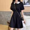 Polo Collar Dress Summer Women's Waist Show Small Small College Style Short Dress