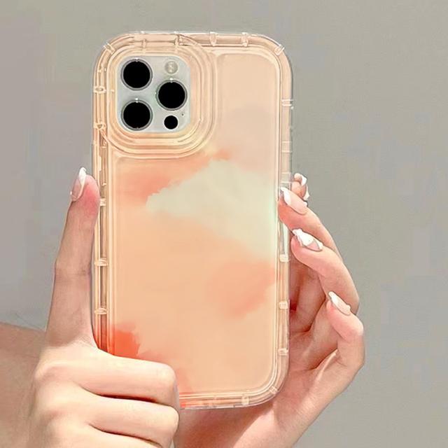 Purple Wash Painting Clear Phone Case For Iphone 13 11 12 14 Pro Max Xsmax X Xr 6 6s 7 8 Plus Se 2020 2022 Shockproof Back Cover