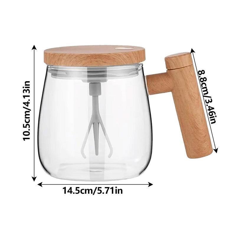 400ml Portable Electric Mixing Cup Automatic Stirring Coffee Mug Glass Lined Mugs for Office Gyms Parks School ARI