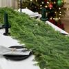 Christmas Norfolk Pine Garland Real Touch Winter Artificial Greenery Garland for Mantle Fireplace Table Stair Indoor Outdoor Decor