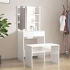 VidaXL Vanity Set with LED Cosmetic Table Makeup Vanity Jewelry Table Bedroom White 3114135