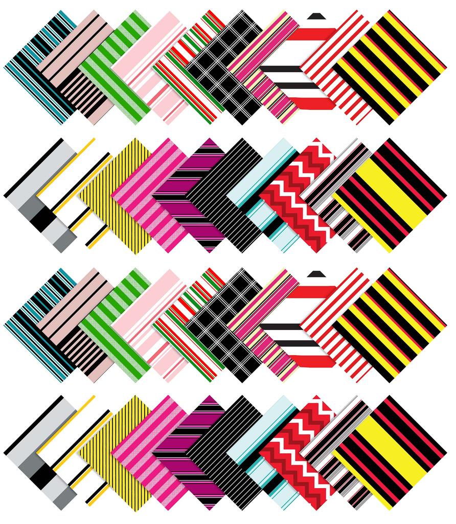 Soimoi Stripes Print Precut 5-inch Cotton Fabric Quilting Squares Charm Pack DIY Patchwork Sewing Craft