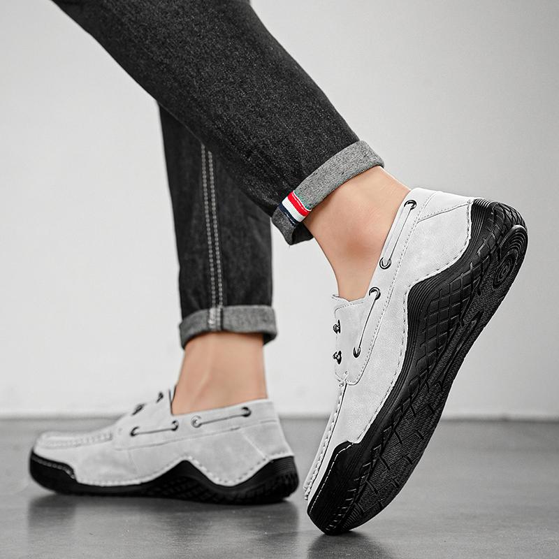 FashionMen Big Size Loafers  38-46 Leather Moccasins Casual Shoes Mens Driving Shoe Summer Outdoor Comfy Slip On Men Lazy Shoes Zapatos