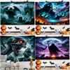 Halloween Decorative Tapestry Dark Night Death Coming Horror Evil Ghost Background Cloth Home Living Room Room Decoration