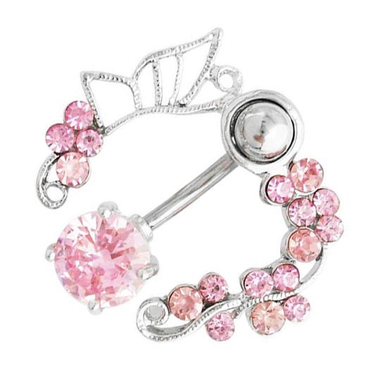 14G Butterfly Rhinestone Belly Barbell Button Ring Navel Body Piercing Jewelry