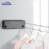 Retractable Clothesline Laundry Line with Adjustable Stainless Steel Double Rope,Wall Mounted Space-Saver Drying Line