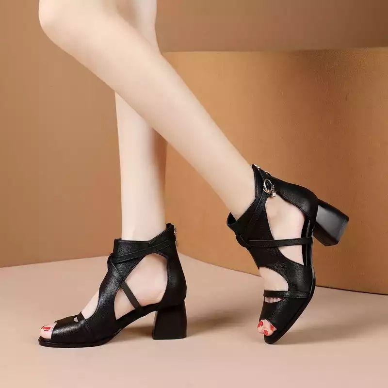 Fashion Soft Sandals Woman ,Summer High Heels Shoes ,Sexy Hollow Out ,Peep Toe ,Rome Style ,Black ,Brown ,Beige ,Dropship
