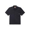Solid Logo Casual Fashion Loose Breathable Pocket Short Sleeve Shirt Men Shirts Black A61S1-001