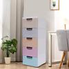 5 Layers Plastic Drawers Storage Cabinet Bedroom Tall Small Chest Closet Suitable for Storing Clothes, Toys