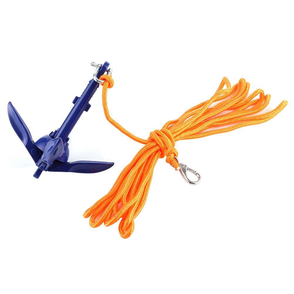 Marine Folding Anchoring Kit 4‑Tine Anchor Rope Hook Watercraft Acc for Boats Kayak Canoe Sailboat