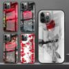 Rose Flower Tempered Glass Phone Case For iPhone Samsung Galaxy OnePlus Oppo Xiaomi Redmi Note S A 7 8 9 10 11 12 13 14 20 21 22 53 Pro Max Plus Ultra
