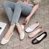 Soft Leather Flat Bottom Hollow Women's Shoes Beef Tendon Soft Bottom Breathable Hole Hole Single Shoes Casual Flat Bottom Nurse Work Little White