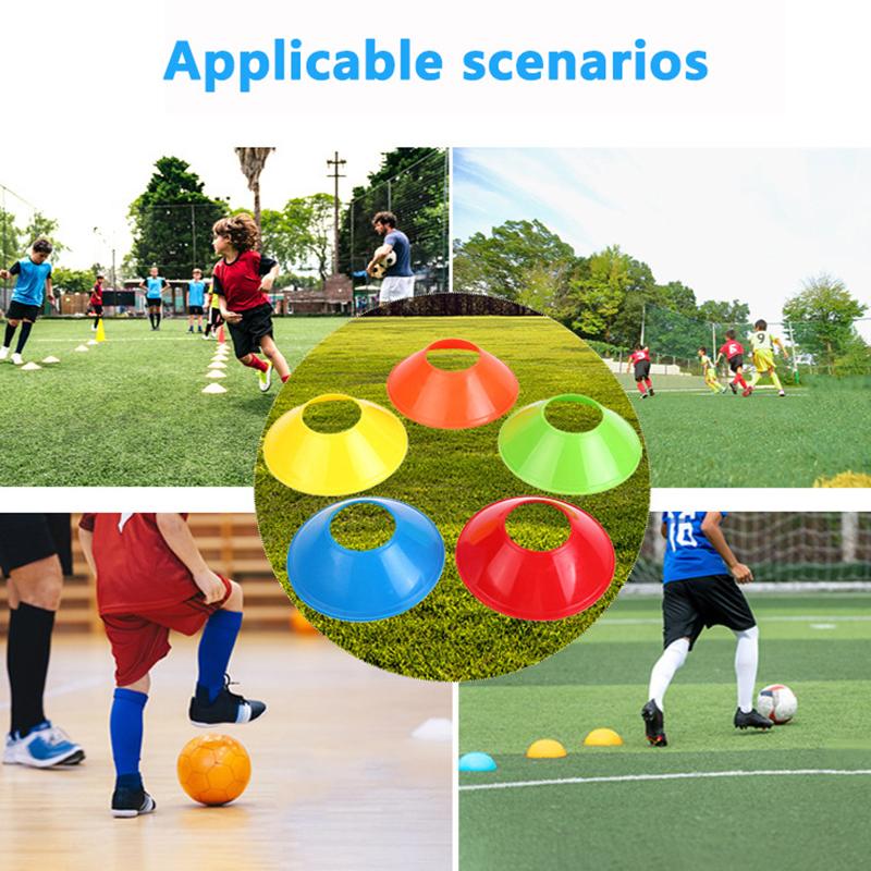 10Pcs Cone Set Football Training Equipment For Kid Pro Disc Cones Agility Exercise Obstacles Avoiding Sport Training Accessories