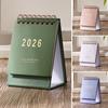 2026 Desktop Calendar Minimalist Calendar with 18-Month Planner Metal Coil & Memo Pad English Handmade Desktop Decoration for Office Home School Use