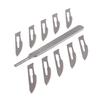10pcs Carbon Steel Surgical Scalpel Blades Chisel PCB Dissecting Tool+1pc Handle