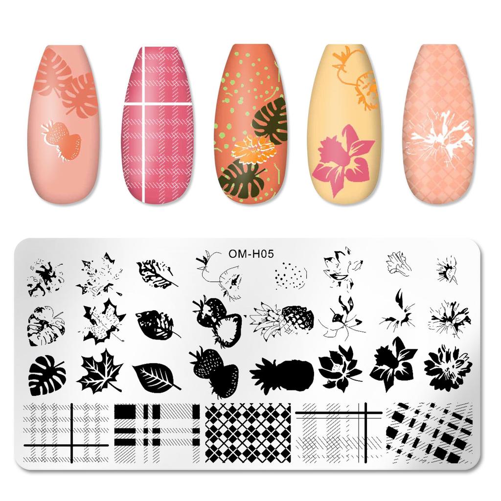 1PC Stainless Steel Printing Nail Stamping Plates Manicure Leaves Maple Template Mold Xmas Snowflakes Nail Art DIY Decorations