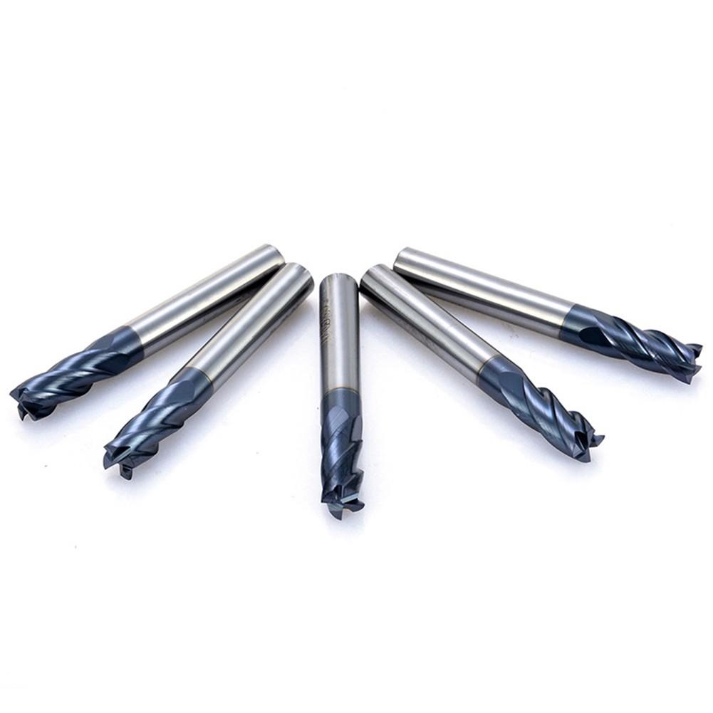 5 шт. Фреза концевая твердосплавная 4-заходная хвостовик 6 мм CNC HRC45 TIALN